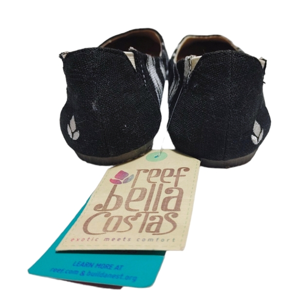 Reef Bella Costas Black & White Cushioned Ballet Flats Women's Size 7 NWT - Picture 9 of 12